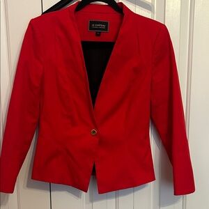 Le Chateau Vibrant Red Women's Blazer and Skirt